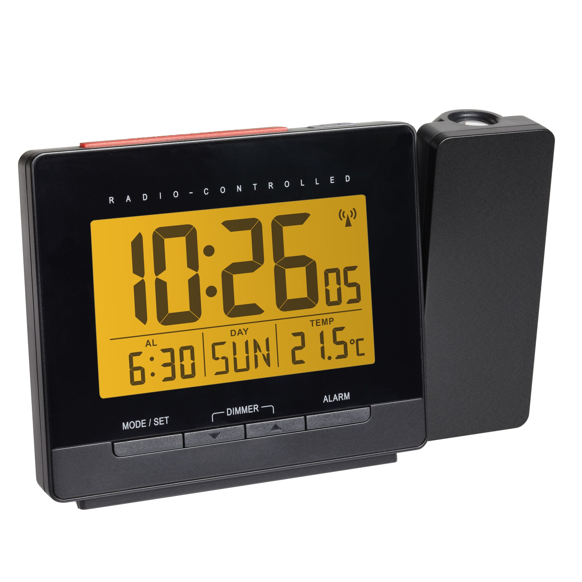 TFA-Dostmann TFA Dostmann 60.5016.01 Projektionswecker – Funk, Thermometer, 14,1 × 9,1 × 5,1 cm, Schwarz