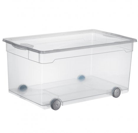 Rotho Aufbewahrungsbox 63 L (mit Deckel) – Polypropylen (PP) – Transparent – 400 × 335 × 715 mm