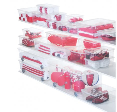 Rotho Aufbewahrungsbox 63 L (mit Deckel) – Polypropylen (PP) – Transparent – 400 × 335 × 715 mm