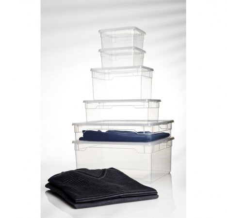Rotho Aufbewahrungsbox 63 L (mit Deckel) – Polypropylen (PP) – Transparent – 400 × 335 × 715 mm