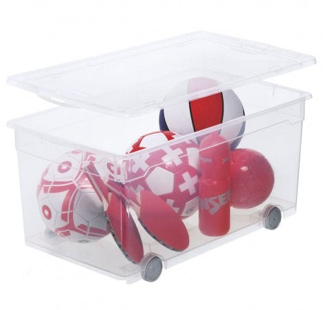 Rotho Aufbewahrungsbox 63 L (mit Deckel) – Polypropylen (PP) – Transparent – 400 × 335 × 715 mm