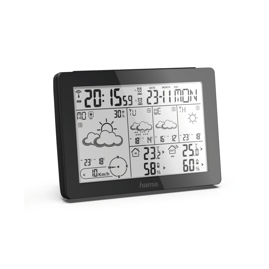 Hama Meteotime Temperatur-/Feuchtesensor – −20–60 °C, 20–95 %, Innen/Aussen