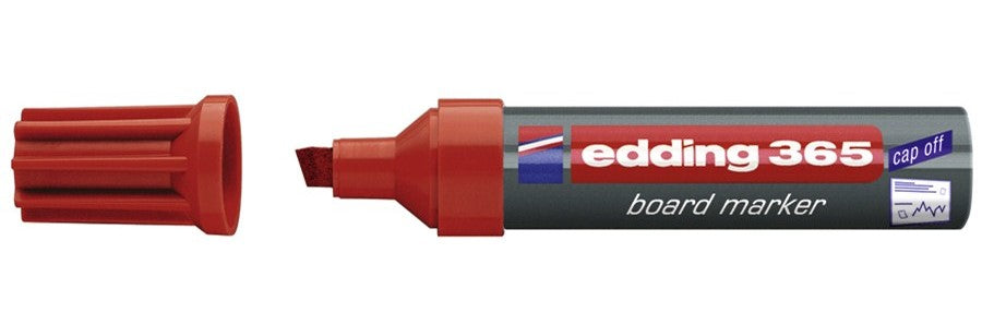 Edding Whiteboard-Marker 365 – Keilspitze 1-5 mm – Rot – Trocken abwischbar