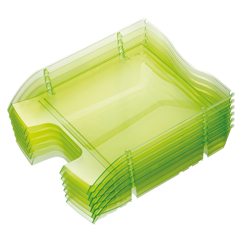 Helit Briefkorb – mit Beschriftungsfeld, glänzend, hellgrün transparent, B 275 × H 66 × T 355 mm