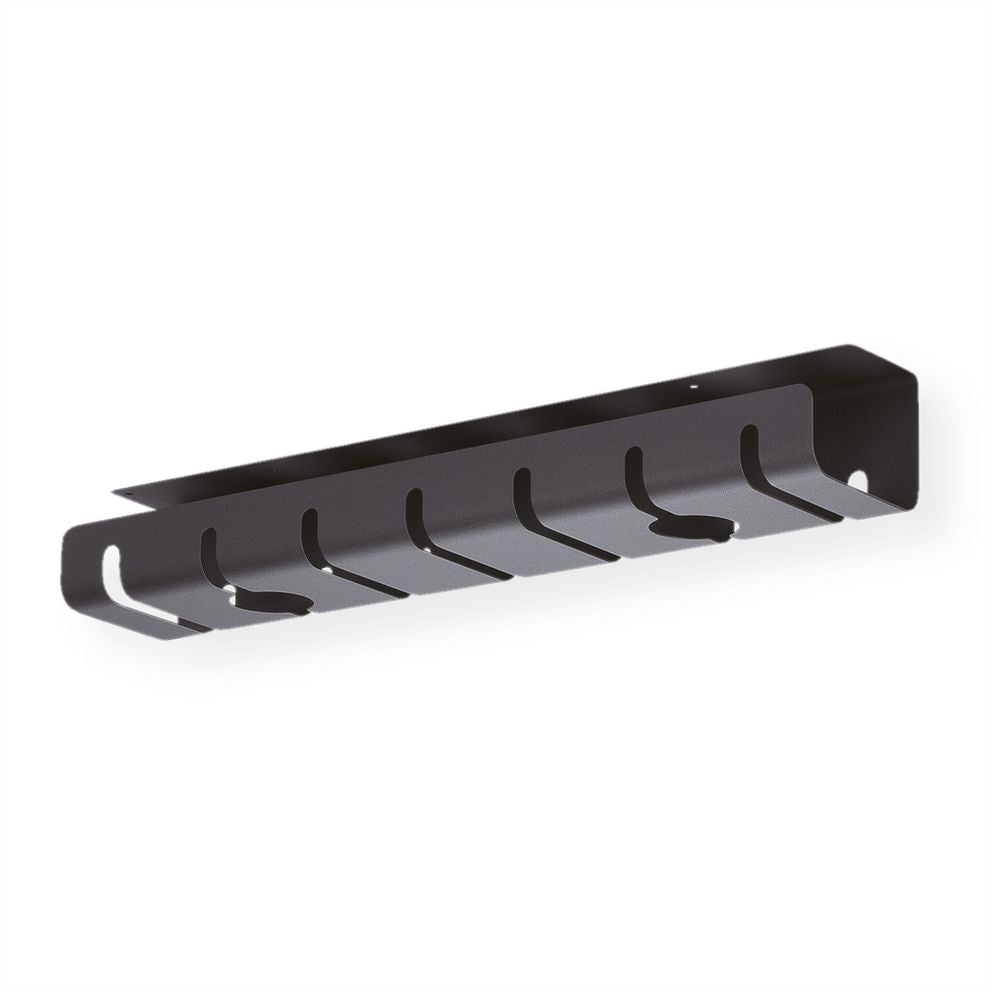 ROLINE Untertisch-Kabelwanne – 530×110×80 mm – Metall – Schwarz, Untertischmontage, 2 Stk.