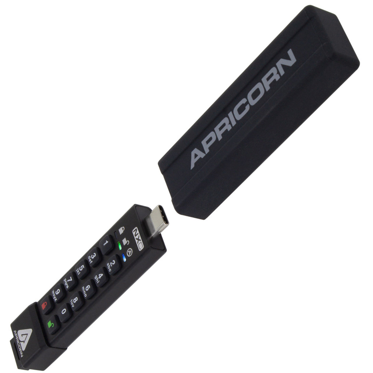 Apricorn Aegis Secure Key 3NXC – 64 GB, USB Typ-A, USB 3.2 Gen 1, IP68, PIN-geschützt, Hardwareverschlüsselung