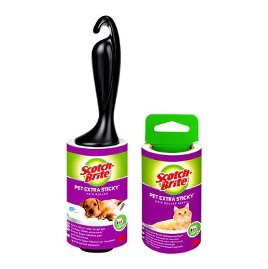 3M Scotch-Brite Fusselroller Extra Sticky – 48 Blatt – Schwarz – Kunststoff