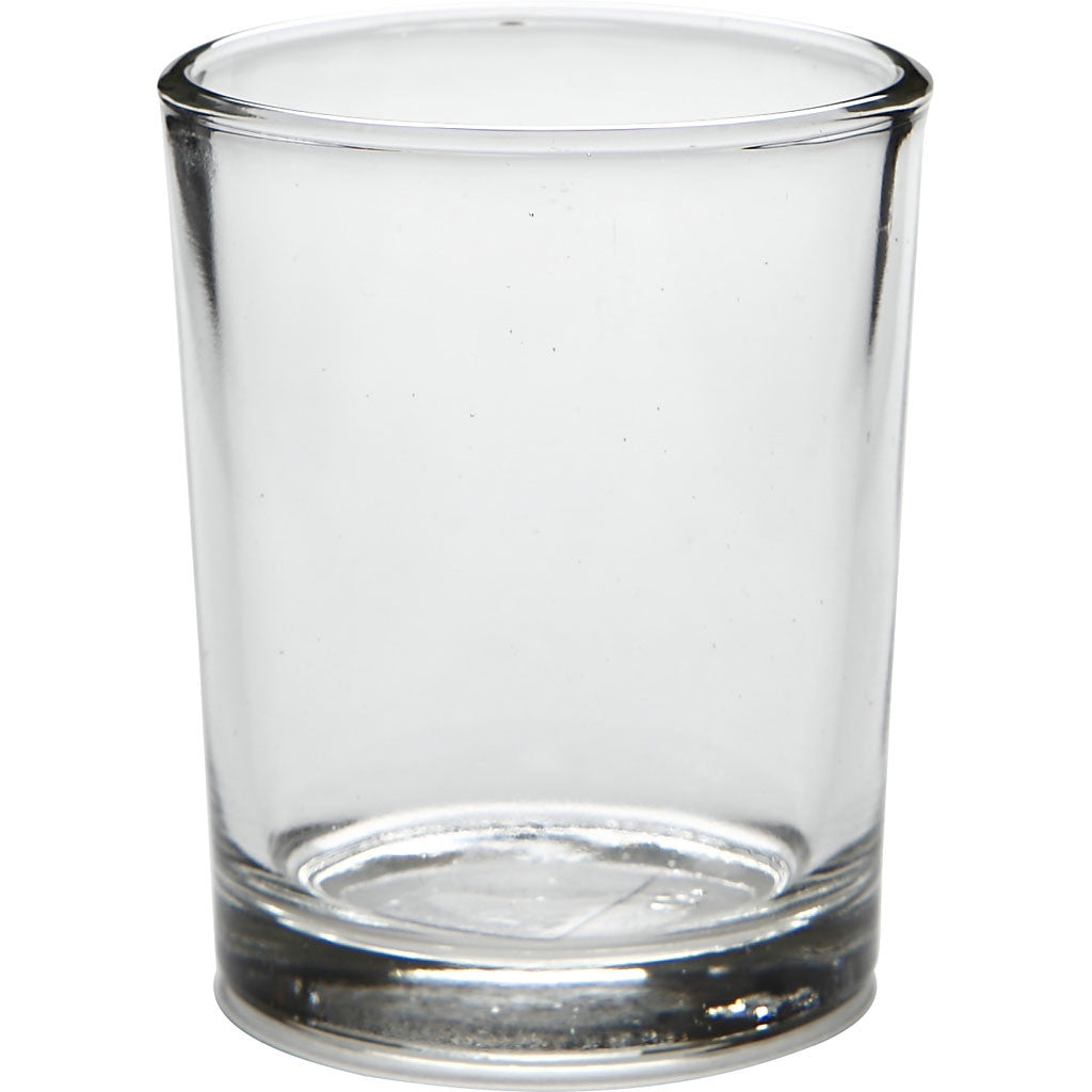 Creativ Company Teelichtglas – Glas, transparent – Ø 4,5 × 6,5 cm – 12-teilig