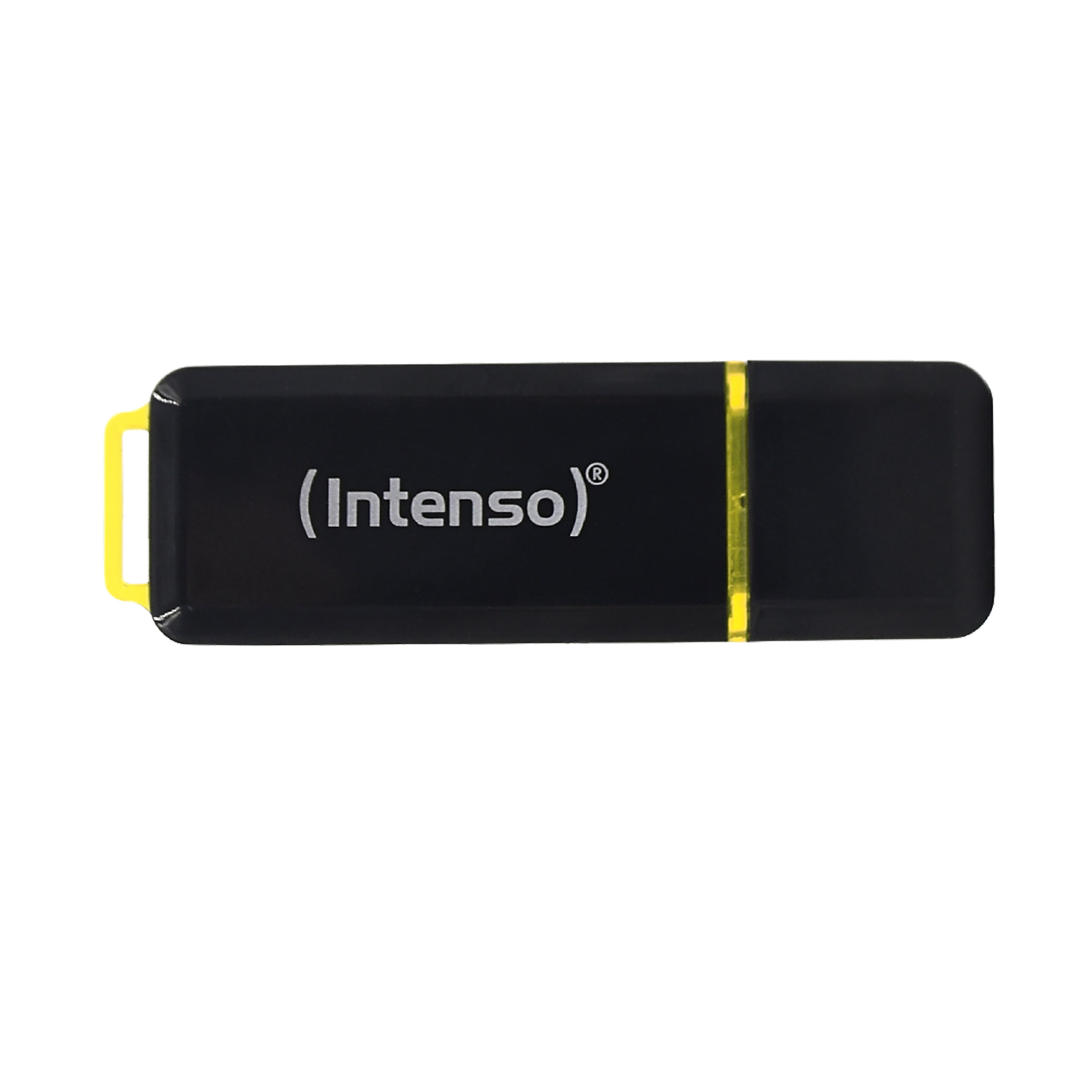 Intenso High Speed Line 3537490 USB-Stick 64 GB – USB-A 3.2 Gen 1, 250/50 MB/s, mit Kappe, Schwarz, Gelb