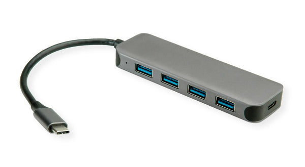 VALUE USB-Hub – USB-C, 4× USB-A, PD-Port