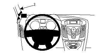 Brodit ProClip – Auto-Halterung – Armaturenbrett, links – für Ford Focus (2011–2015) – Schwarz
