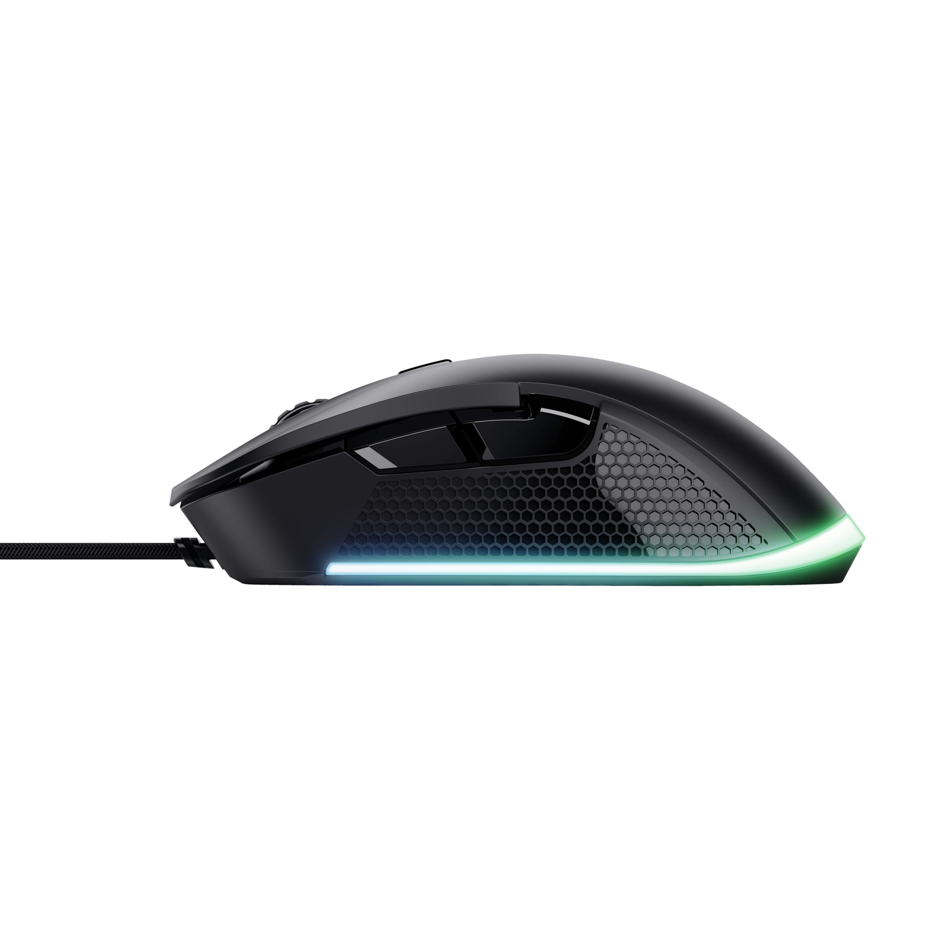 Trust GXT 922 Ybar – Gaming-Maus – Kabelgebunden (USB-A), 7200 DPI, RGB-Beleuchtung, rechts, Schwarz