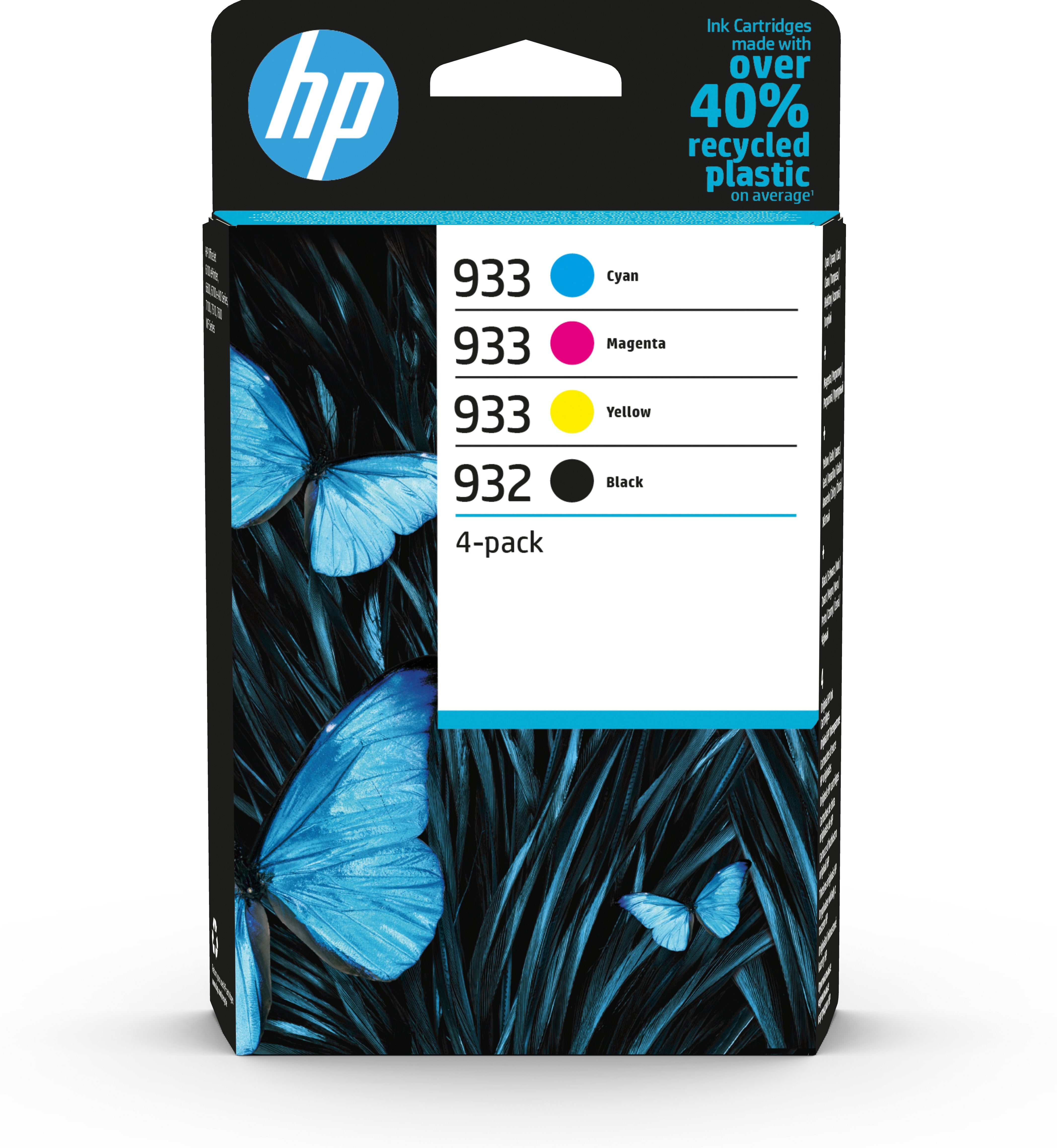 HP 932/933 Tintenpatronen-Multipack, Schwarz/Cyan/Magenta/Gelb (Original) – für HP OfficeJet 6100/6700/7110 …