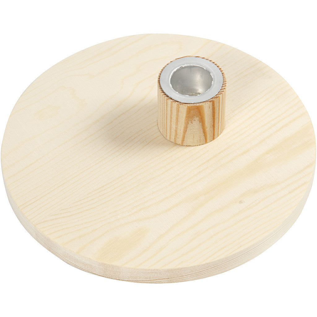 Creativ Company Kerzenständer – Holz & Metall, Natur – Ø 16 × 4 cm