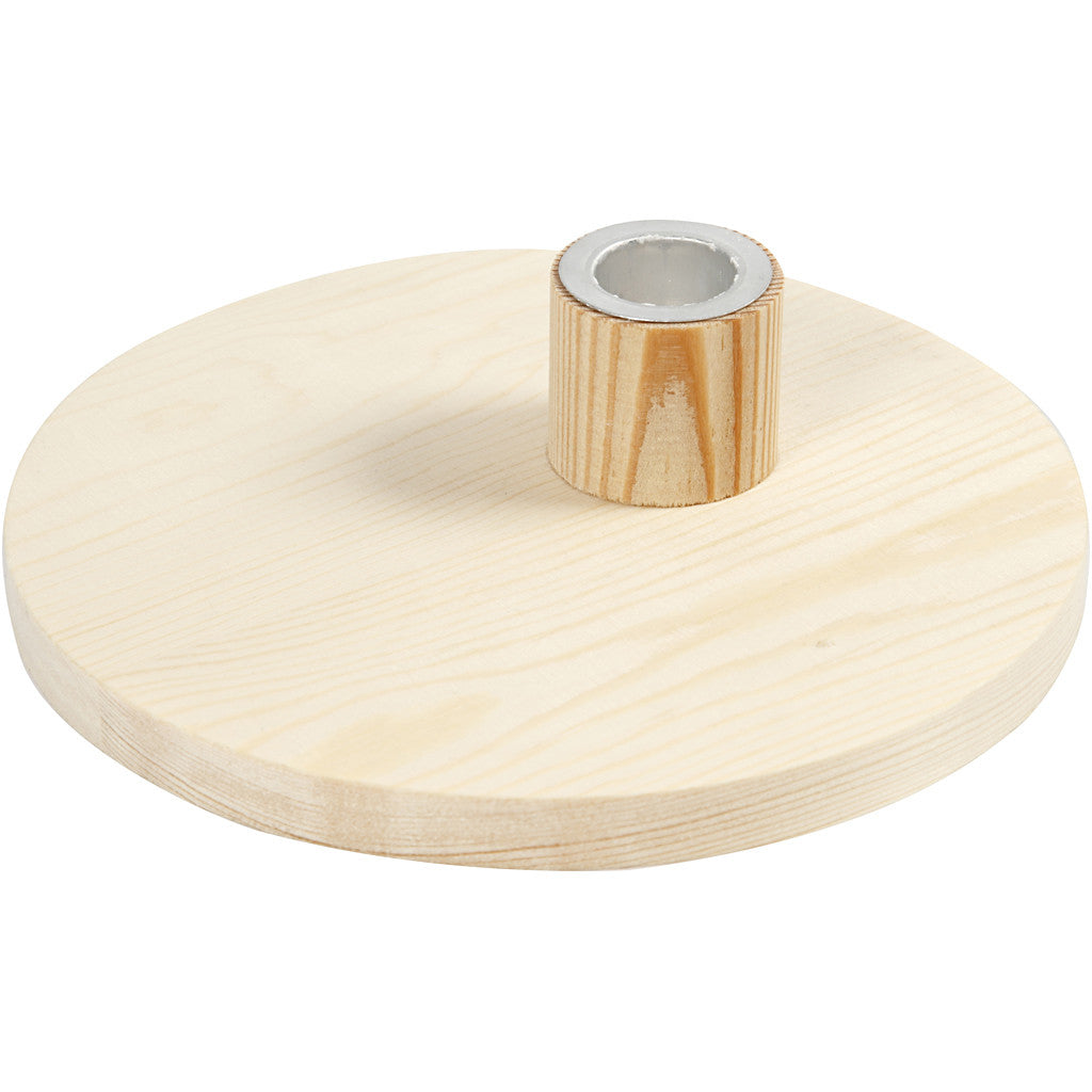 Creativ Company Kerzenständer – Holz & Metall, Natur – Ø 16 × 4 cm