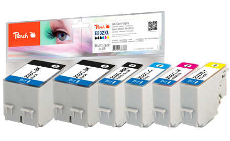 Peach Tintenpatronen-Multipack 202XL, XL, 6er-Pack, kompatibel – für Epson XP-6000, XP-6005, XP-6100 und andere