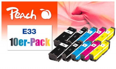 Peach Epson 33 Tintenpatronen-Multipack, 10er-Pack, kompatibel – für Epson XP-530, XP-540, XP-630 und andere