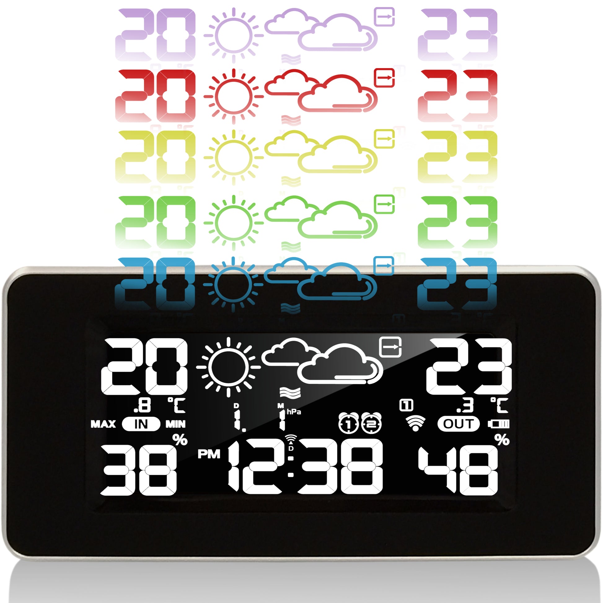 Technoline WS6445 – Wetterstation, innen/aussen, Hygrometer & Thermometer, inkl. Aussensensor