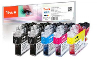 Peach Tintenpatronen-Multipack, 5er-Pack, kompatibel – für Brother DCPJ 572 DW, DCPJ 770 Serie und andere