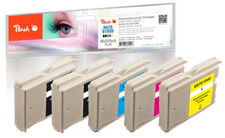 Peach Tintenpatronen-Multipack LC-970/1000, CMYK, 5er-Pack, kompatibel – für Brother MFC-885 CN