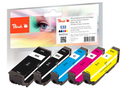 Peach Tintenpatronen-Multipack T3337/No33, 5er-Pack, kompatibel – für Epson Expression Premium XP-530, XP-540