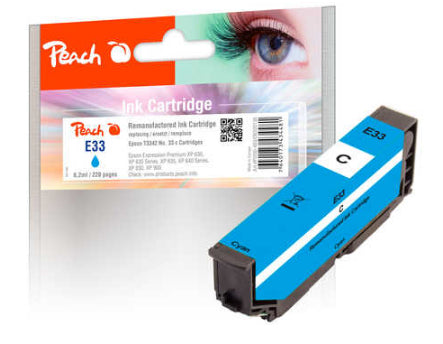 Peach T3342/No33 Cyan Tintenpatrone (Kompatibel) – 330 Seiten – für Epson XP-530/XP-540/XP-630 …