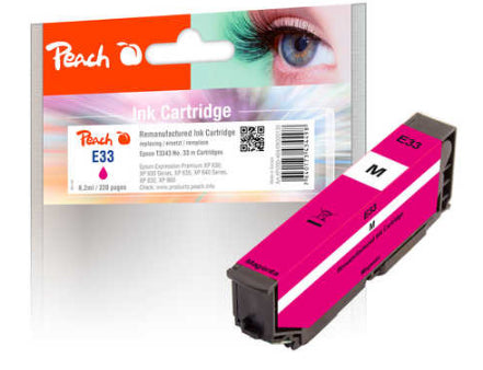 Peach T3343/No33 Magenta Tintenpatrone (Kompatibel) – 330 Seiten – für Epson XP-530/XP-540/XP-630 …