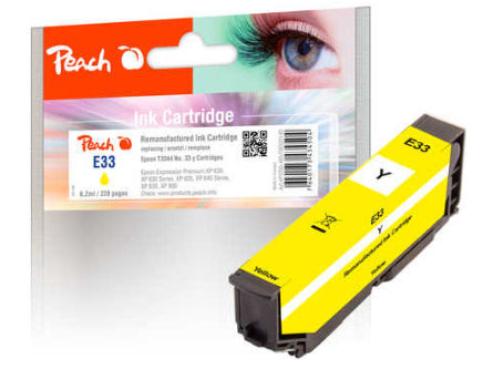 Peach T3344/No33 Gelbe Tintenpatrone (Kompatibel) – 330 Seiten – für Epson Expression Premium XP-530/XP-540 …