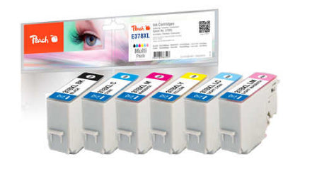 Peach Tintenpatronen-Multipack T3798/No378XL, 6×13 ml, kompatibel – für Epson XP-8000, XP-8005, XP-8500 und andere