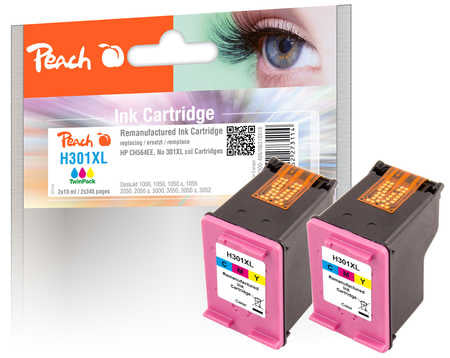 Peach 301XL Tintenpatronen-Multipack, 2er-Set (Kompatibel) – für HP DeskJet 1000/1010/1050 … – CH564EE