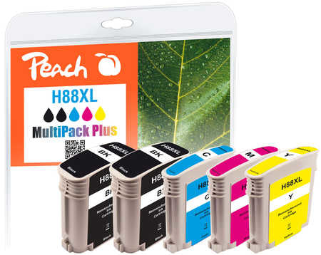 Peach Tintenpatronen-Multipack HP 88XL, 5er-Pack, kompatibel – für HP OfficeJet Pro L 7500 und andere