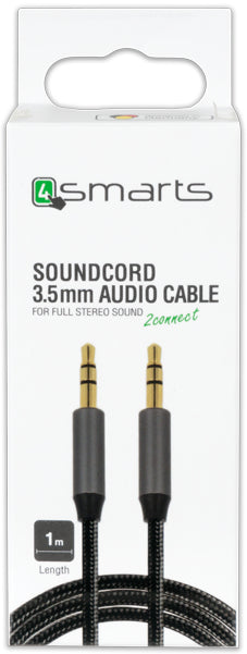 4smarts 3,5-mm-Klinkenkabel – Stecker zu Stecker – 1 m, vergoldete Stecker