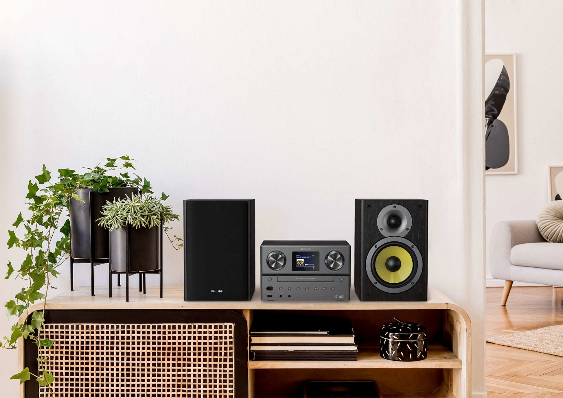 Philips TAM8905/10 – Micro HiFi-Anlage, DAB+, Internetradio, Bluetooth, CD, USB, 100 W