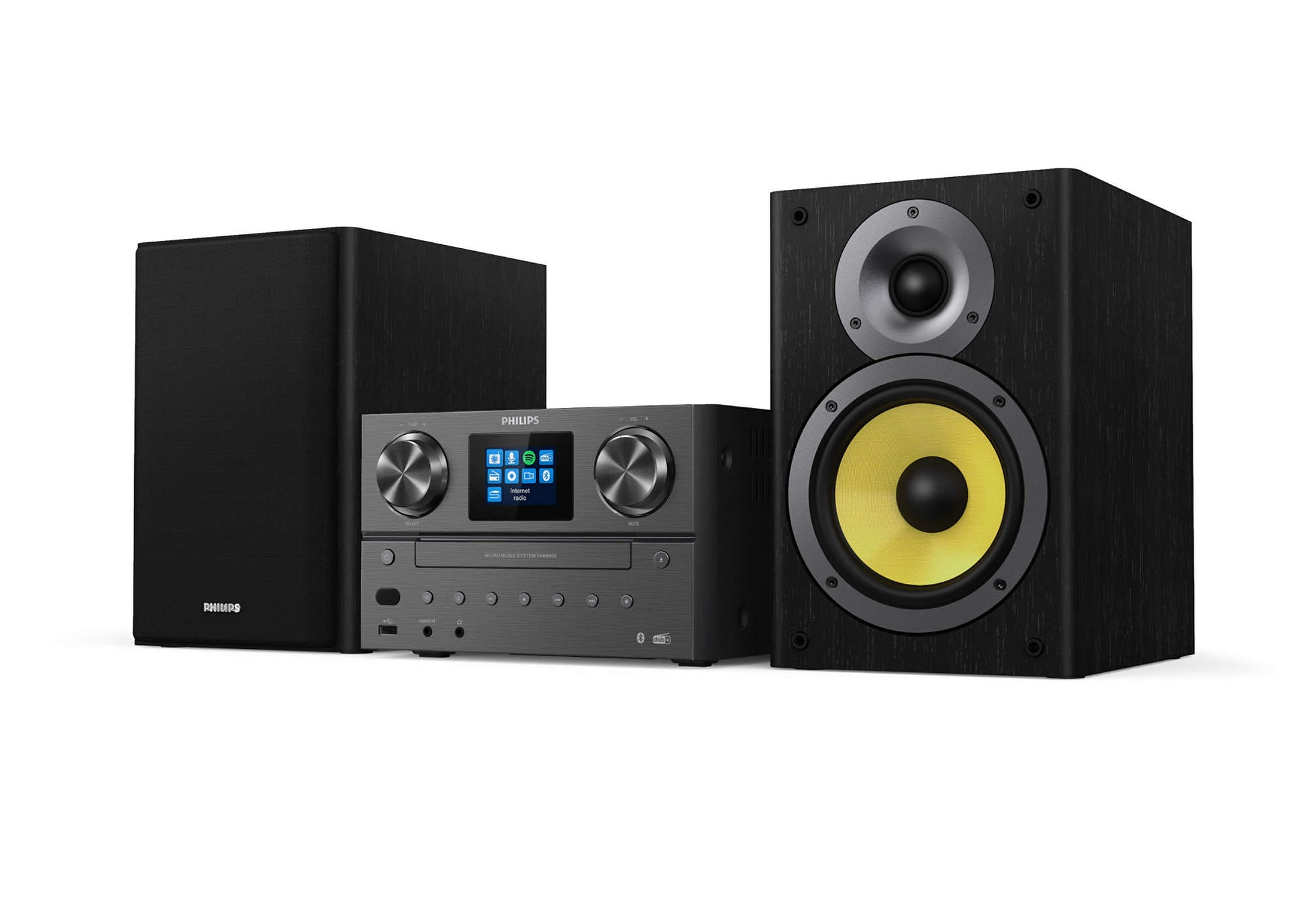 Philips TAM8905/10 – Micro HiFi-Anlage, DAB+, Internetradio, Bluetooth, CD, USB, 100 W