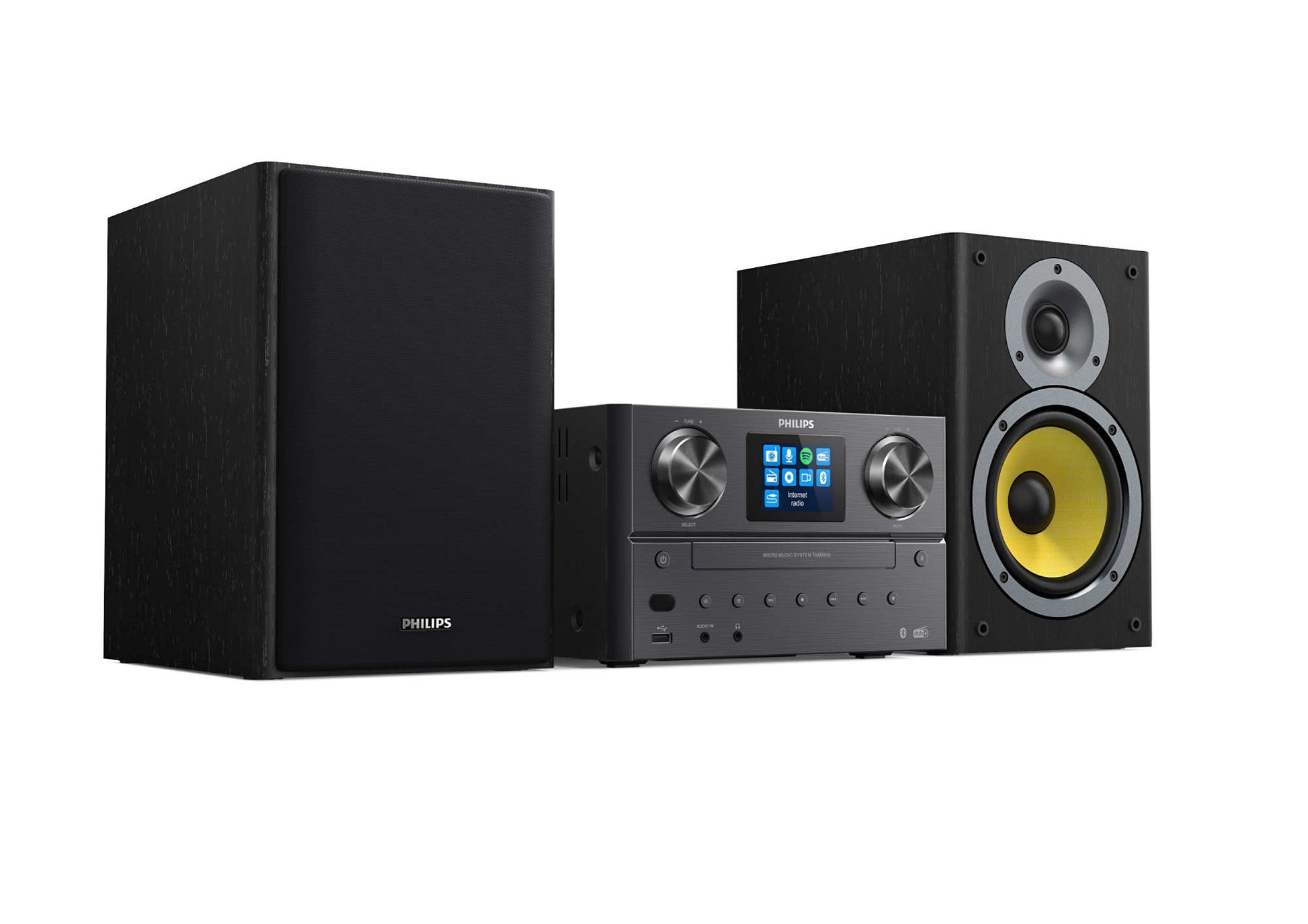 Philips TAM8905/10 – Micro HiFi-Anlage, DAB+, Internetradio, Bluetooth, CD, USB, 100 W