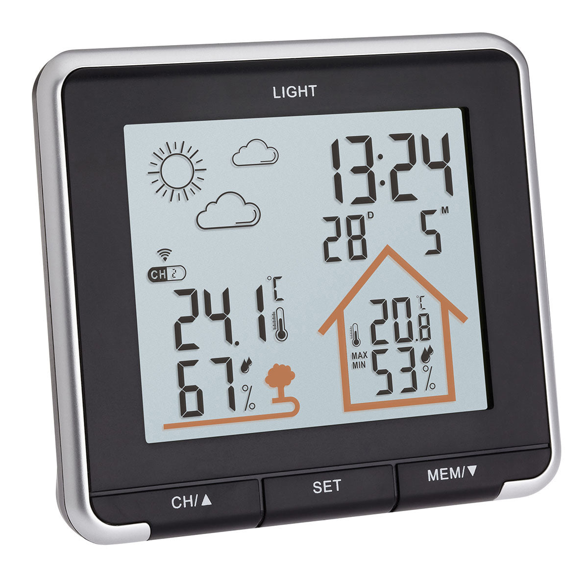 TFA-Dostmann TFA Dostmann LIFE – Wetterstation, innen/aussen, Hygrometer & Thermometer, inkl. Aussensensor – schwarz
