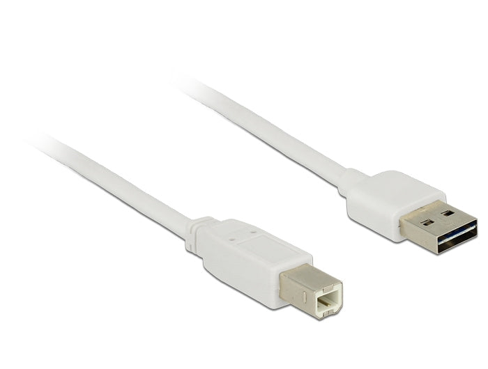 DeLOCK USB-A auf USB-B Kabel – USB 2.0 (480 Mbit/s) – 3 m – Weiss