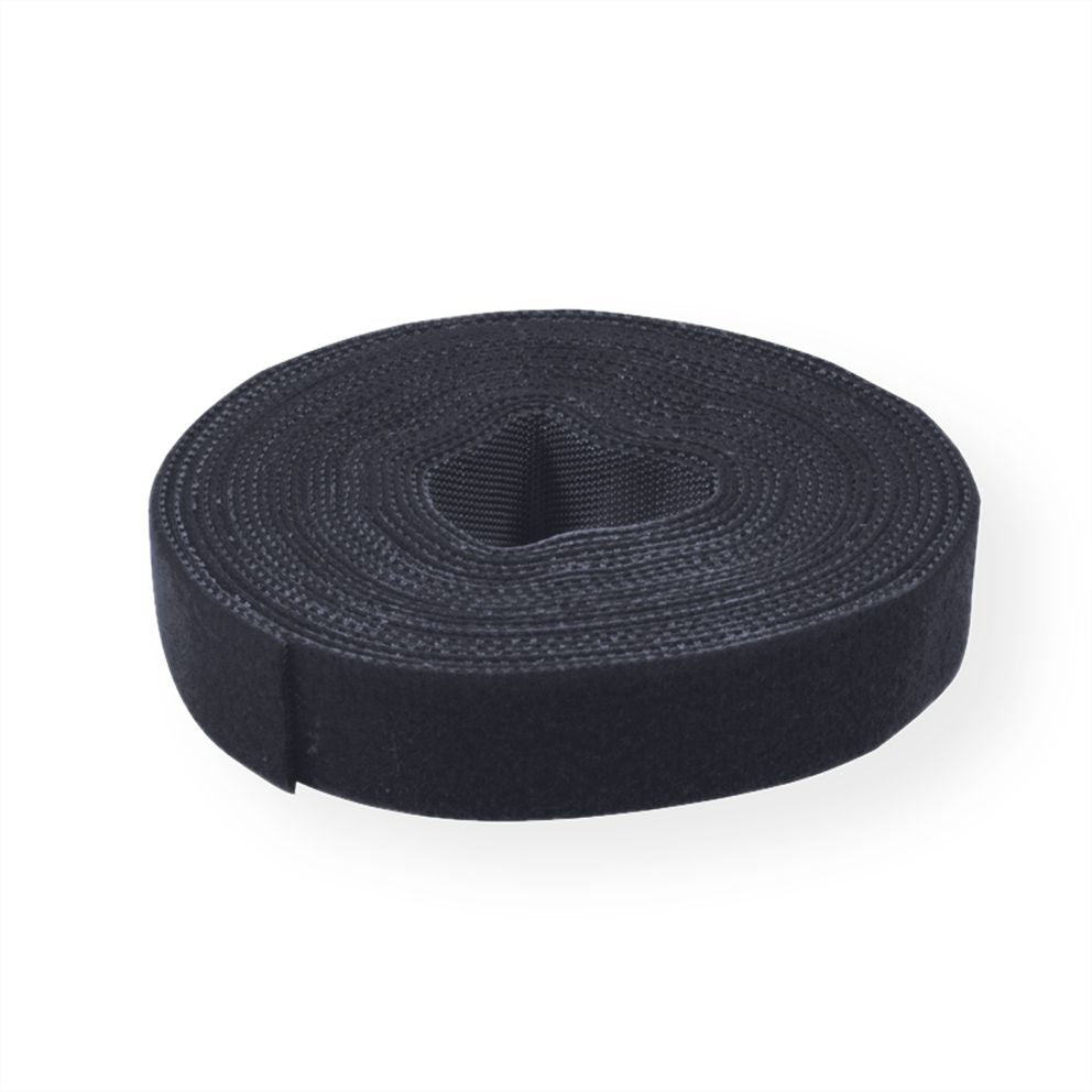 VALUE Klettband, 25 m, 10 mm – schwarz