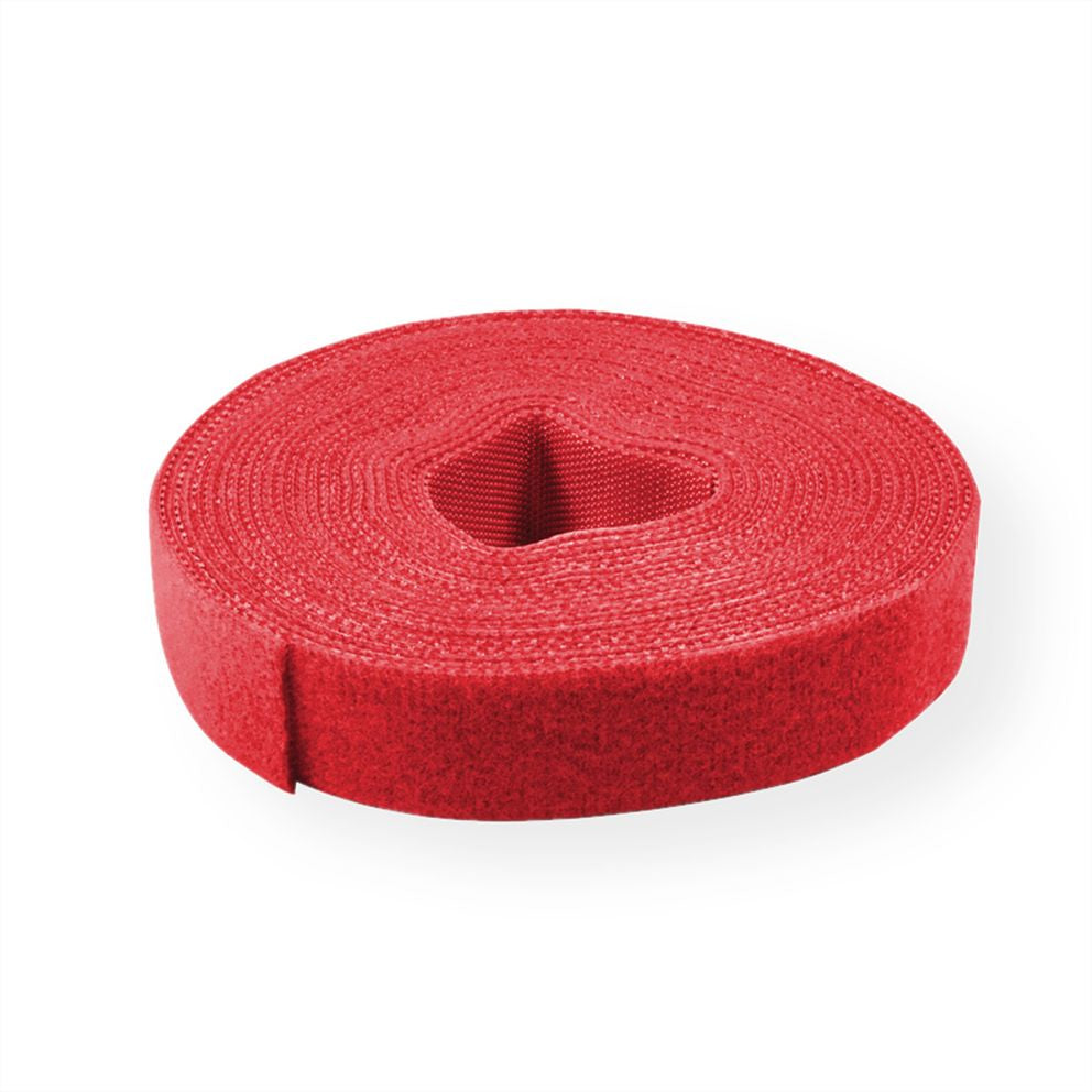 VALUE Klettkabelbinder, 10 mm × 25 m – Rot