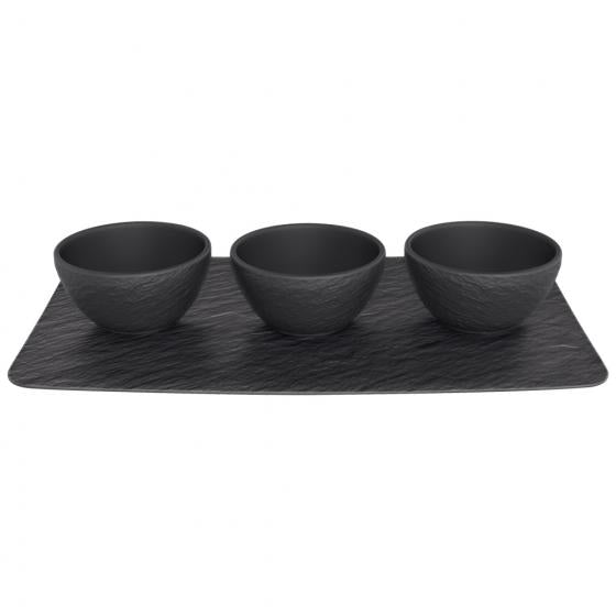 Villeroy & Boch Rock Snackschale – Porzellan, schwarz, matt, spülmaschinengeeignet, mikrowellengeeignet