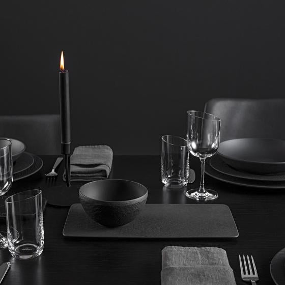 Villeroy & Boch Servierplatte Manufacture Rock – 35,0 × 18,0 × 1,0 cm, Porzellan, Schwarz, spülmaschinenfest