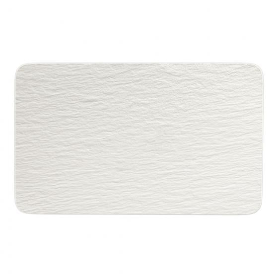 Villeroy & Boch Schieferplatte Rock Blanc – 28,0 × 17,0 × 1,0 cm, Porzellan, Weiss, spülmaschinenfest