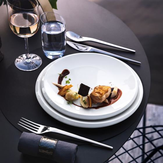 Villeroy & Boch New Moon Speiseteller – Ø 27,0 cm, Porzellan, Weiss, Spülmaschinenfest, 6 Stück