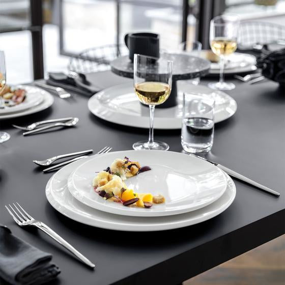 Villeroy & Boch New Moon Speiseteller – Ø 27,0 cm, Porzellan, Weiss, Spülmaschinenfest, 6 Stück