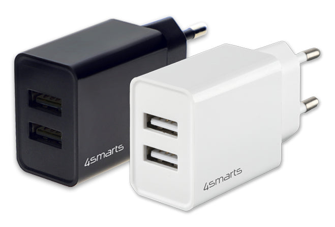 4smarts VoltPlug Dual USB-Ladegerät 12 W – USB-C×1 – PD – für Smartphones, Tablets, Digitalkameras u. a. – weiss