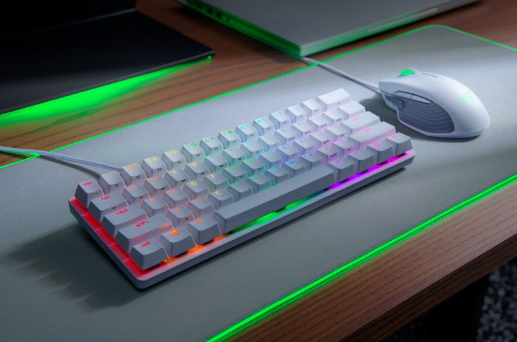Razer Huntsman Mini Mercury – Tastatur, kabelgebunden (USB-A), US-Layout (EN), mechanisch (Razer Red)