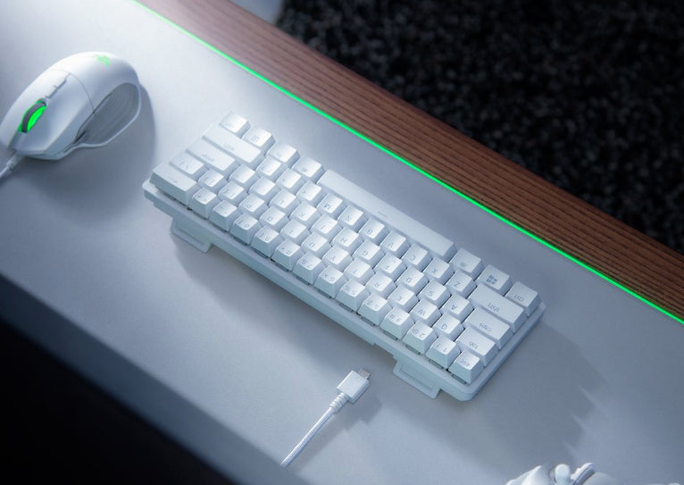 Razer Huntsman Mini Mercury – Tastatur, kabelgebunden (USB-A), US-Layout (EN), mechanisch (Razer Red)