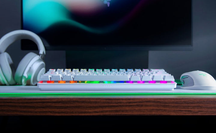 Razer Huntsman Mini Mercury – Tastatur, kabelgebunden (USB-A), US-Layout (EN), mechanisch (Razer Red)