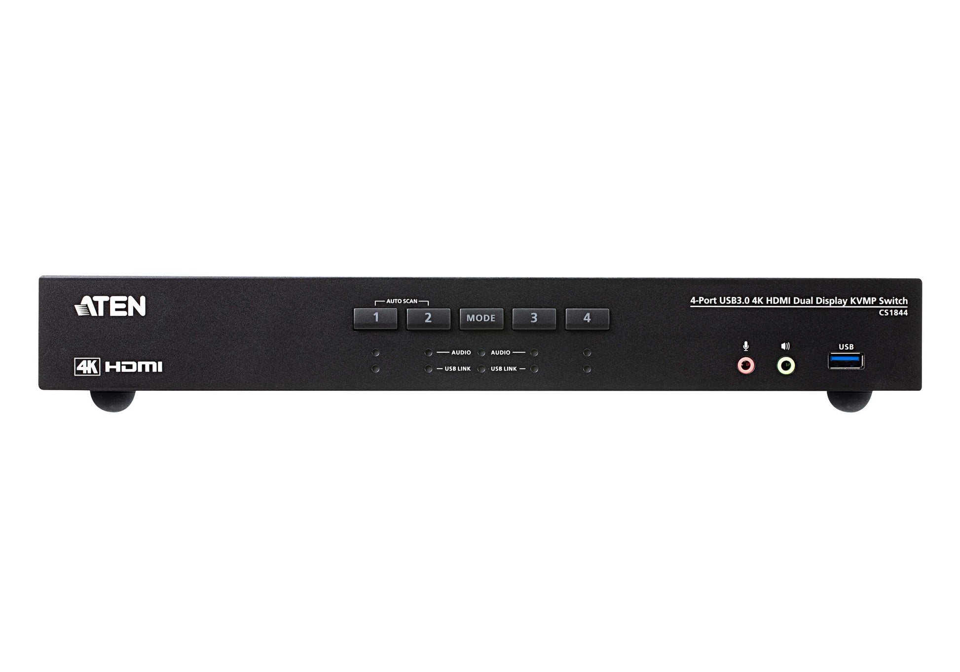 ATEN CS1844 – KVM-Switch (HDMI) – 4-Port Dual-View, 2×HDMI Konsole, USB-Hub 5 Gbit/s, 4K DCI 4096×2160 bei 60
