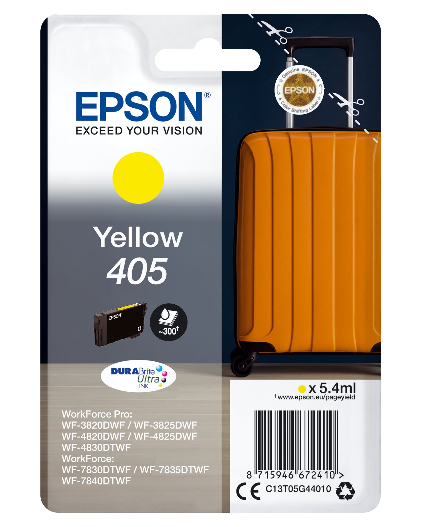 Epson 405 Gelbe Tintenpatrone (Original) – 5,4 ml – für WorkForce WF-7830/7835/7840 …